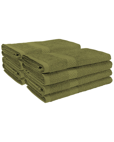 Superior Eco-friendly Absorbent 8pc Hand Towel Set In Green