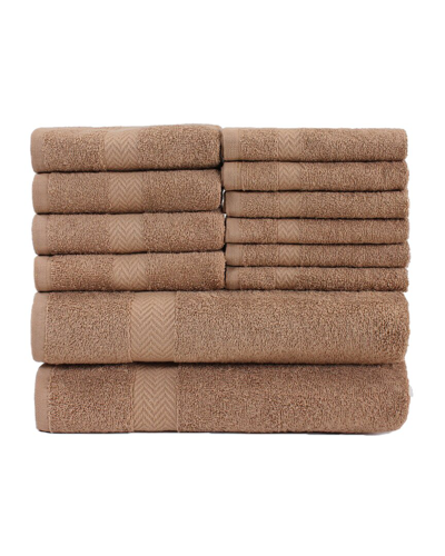 Superior Eco-friendly 12pc Absorbent Towel Set In Brown