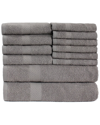 Superior Eco-friendly 12pc Absorbent Towel Set In Charcoal