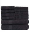 Superior Eco-friendly 12pc Absorbent Towel Set In Black