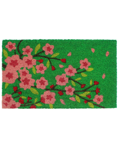 Master Weave Pink Floral Tree Coir Doormat