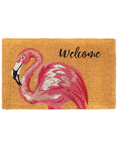 Master Weave Pink Flamingo Welcome Coir Hand-loomed Doormat
