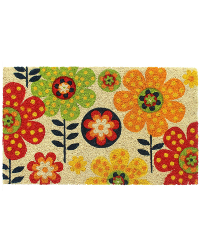 Master Weave Folk Flowers Coir Doormat