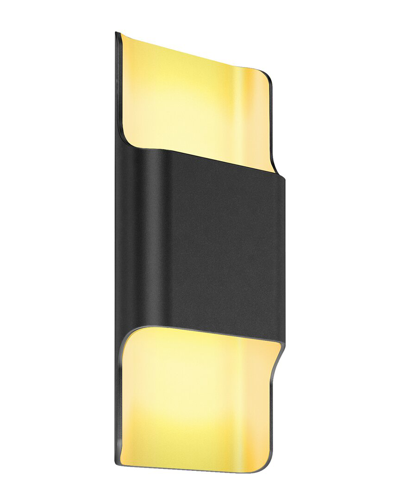 Villa 408 Slim Open Rectangular Led Outdoor Wall Sconce In Black