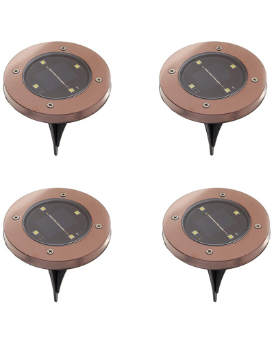Bell + Howell 4 Led Round Outdoor Disk Lights - 4 Pack In Bronze