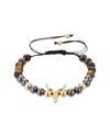 EYE CANDY LA EYE CANDY LA LUXE COLLECTION TIGER EYE BEADED ADJUSTABLE BRACELET