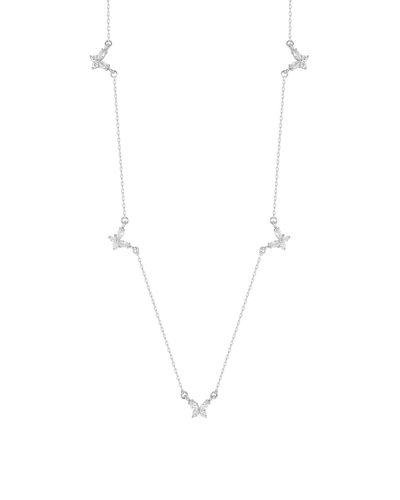 Glaze Jewelry Silver Cz Butterfly Collar Necklace In Metallic
