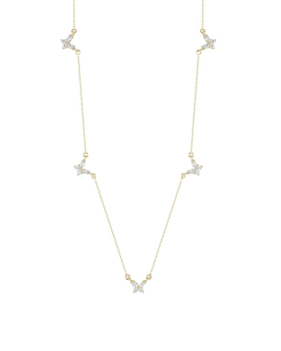 Glaze Jewelry Silver Cz Butterfly Collar Necklace