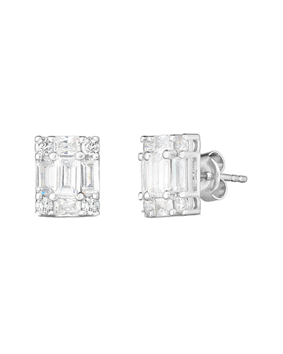 SPHERA MILANO SPHERA MILANO 18K OVER SILVER CZ STUDS