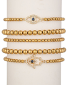 EYE CANDY LA EYE CANDY LA LAUREN TITANIUM CZ 5PC HAMSA STRETCH BRACELET SET