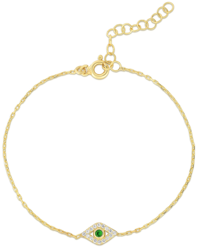 Sphera Milano 18k Over Silver Cz Bracelet In Gold