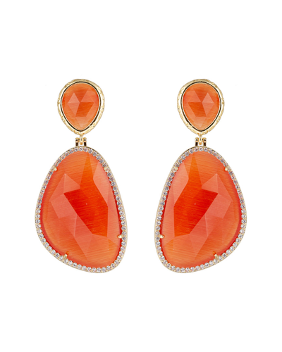 Eye Candy La The Luxe Collection 14k Plated Chilli Onyx Earrings