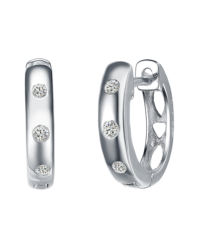 Genevive Silver Cz Hoop Earrings