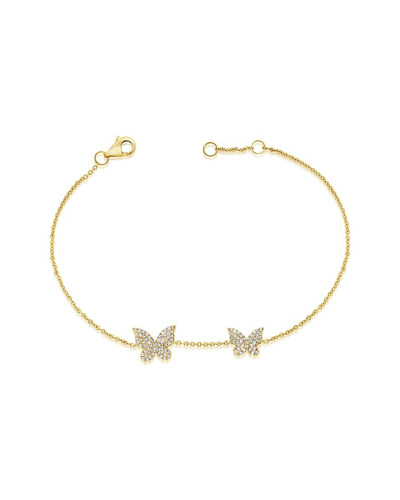 Sabrina Designs 14k 0.26 Ct. Tw. Diamond Double Butterfly Bracelet