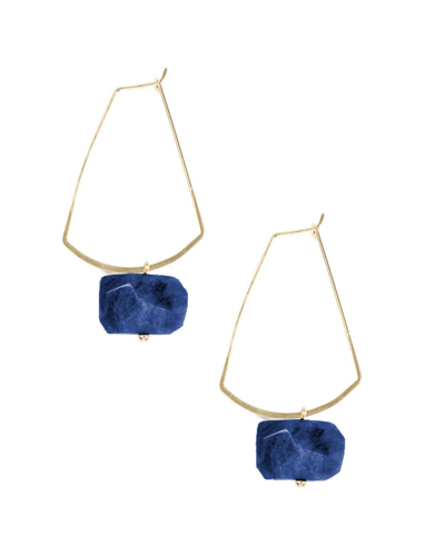 Eye Candy La Luxe Collection Rose Quartz Sofia Drop Earrings In Blue