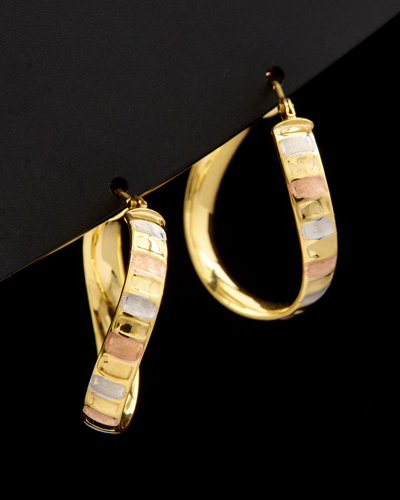 Italian Gold Satin Finish Twist Hoops