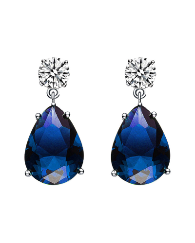 Genevive Silver Earrings In Blue