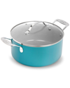 Gotham Steel Aqua Blue 5qt Stock Pot With Lid In Blue