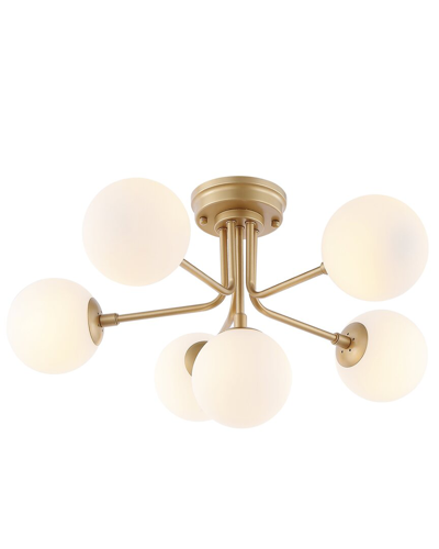 Jonathan Y Olivier Parisian 24in 6-light Globe Bistro Led Semi Flush Mount In Gold