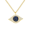 Sabrina Designs 14k 0.18 Ct. Tw. Diamond & Sapphire Evil Eye Necklace