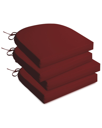 Unikome Solid Waterproof Outdoor Patio Seat Cushion In Wine