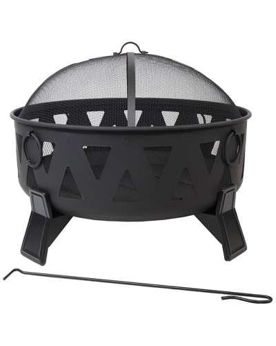 Sunnydaze Steel Nordic Inspired Fire Pit In Black