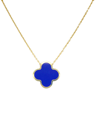 Sabrina Designs 14k Lapis Enamel Clover Layer Necklace