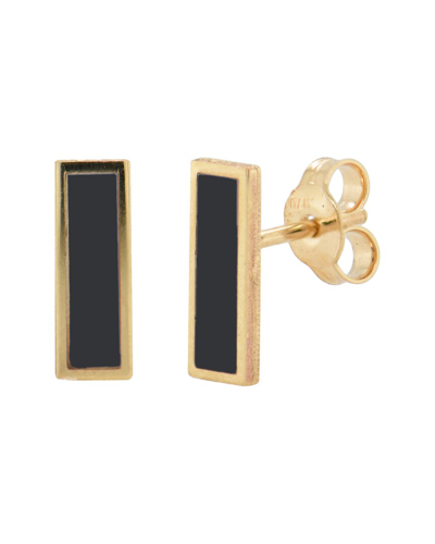 Sabrina Designs 14k Onyx Bar Studs In Gold