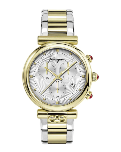 Ferragamo Ora Quartz Silver Dial Ladies Watch Sfub00421 In Two Tone/silver Tone/gold Tone