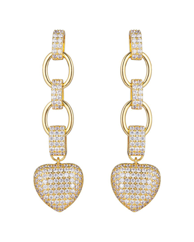 Eye Candy La Cz Camille Heart Chain Earrings