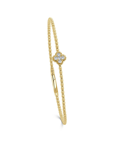 Sabrina Designs 14k Yg Diamond Clover Flex Bangle