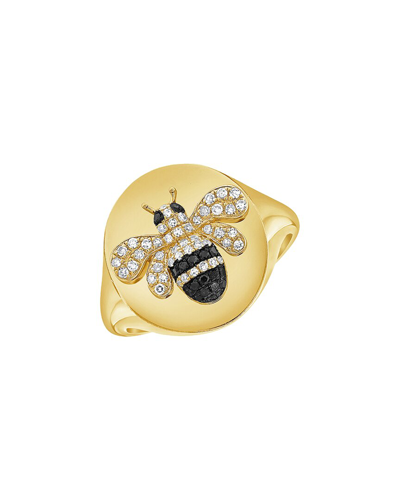 Sabrina Designs 14k Yg Diamond Bumble Bee Signet Ring