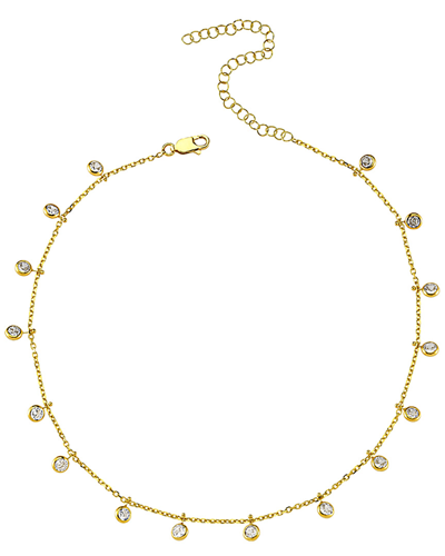 Amorium 18k Yellow Gold Plated Cz Carina Choker Necklace