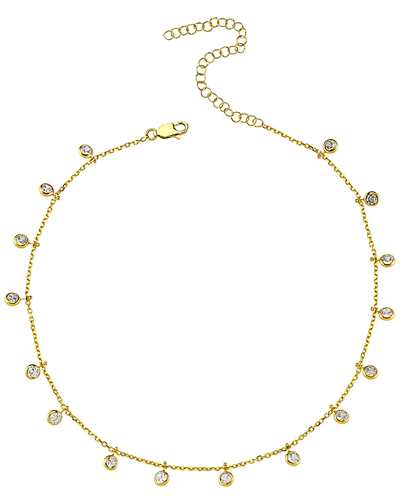 AMORIUM AMORIUM 18K YELLOW GOLD PLATED CZ CARINA CHOKER NECKLACE