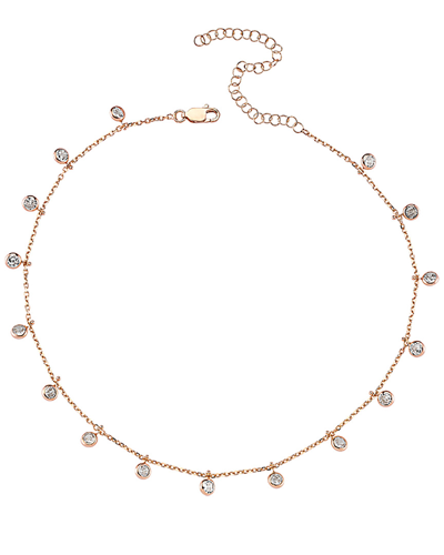 Amorium 18k Rose Gold Plated Cz Carina Choker Necklace