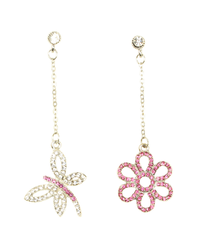 Eye Candy La Pink Shimmering Chain Drop Earring