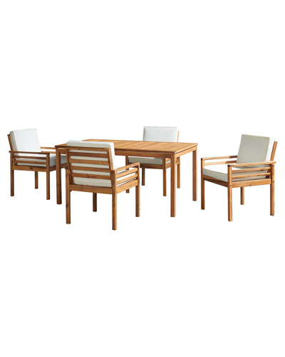 Alaterre Furniture Okemo Acacia Wood 5pc Outdoor Dining In Natural