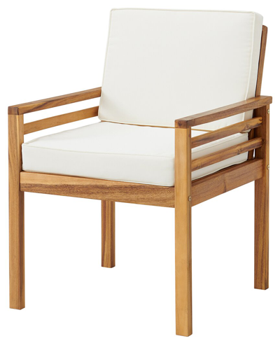 Alaterre Furniture Okemo Acacia Outdoor Dining Chair With Cushion In Natural