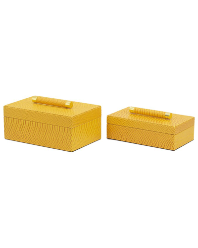 R16 Set Of 2 Croc Box In Orange