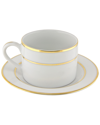 TEN STRAWBERRY STREET TEN STRAWBERRY STREET DOUBLE GOLD RIMMED SET OF 6 RIMMED CUPS AND SAUCERS
