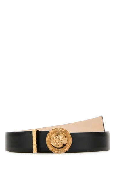 VERSACE VERSACE WOMAN BLACK LEATHER BELT