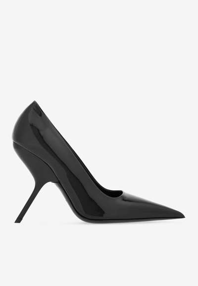 FERRAGAMO EVA 105 PATENT LEATHER PUMPS