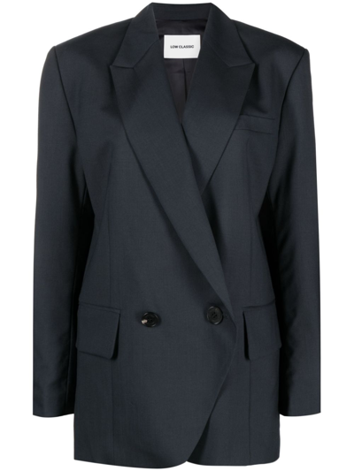 LOW CLASSIC BLUE DOUBLE-BREASTED WOOL BLAZER