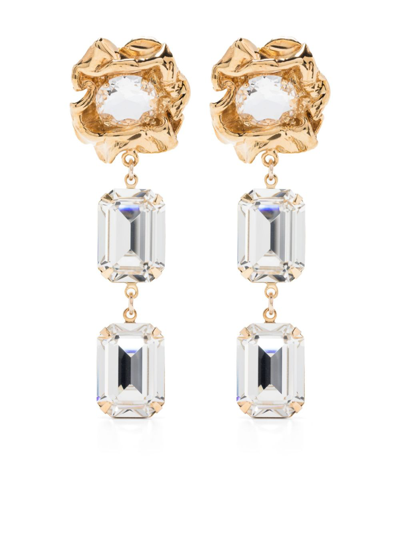 Sterling King Ada Crystal Drop Earrings In Gold