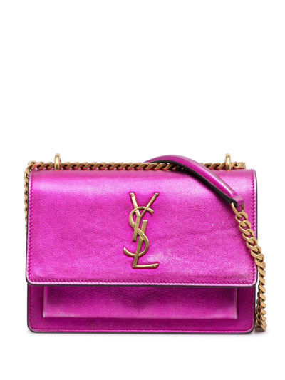 Pre-owned Saint Laurent Small Sunset Shoulder Bag In Pink