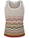 Veronica Beard Nabella Knit Wavy Tank In White