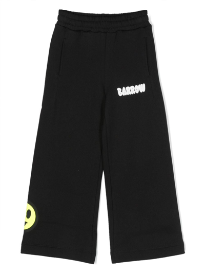 Barrow Kids' Logo-print Cotton Track Pants In Nero