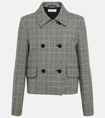 Max Mara Facella Houndstooth Wool Jacket In Multicoloured