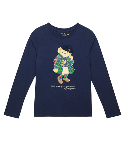Polo Ralph Lauren Kids' Polo Bear Cotton Jersey T-shirt In Blue