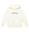 Off-white Logo Cotton Jersey Hoodie In White